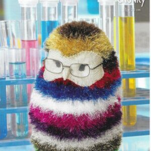 King Cole Tinsel Chunky Knitting Pattern Owl and Giant Hedgehog 9018