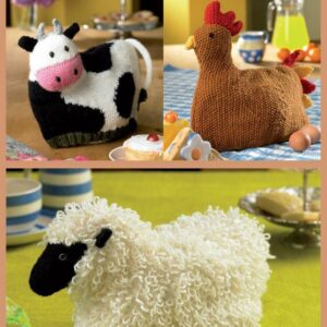 King Cole DK Knitting Pattern Cow Hen and Sheep Cosies 9003