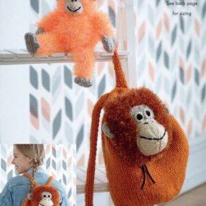 King Cole Chunky Knitting Pattern Tinsel Orangutan Backpack and Toy 9057