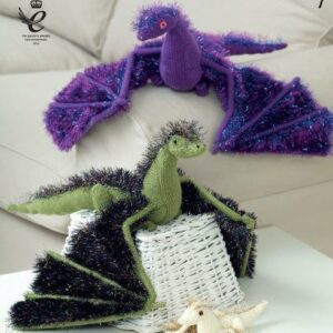 King Cole Tinsel Chunky Knitting Pattern Dragons 9051