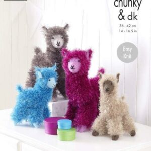 King Cole Tinsel Chunky and DK Easy Knit Kniting Pattern Alpaca 9129