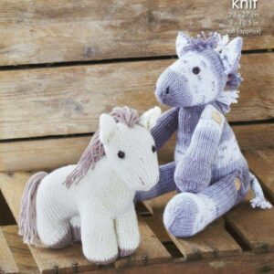 King Cole DK Kniting Pattern Pony with Button On Legs and Standing Pony 9128