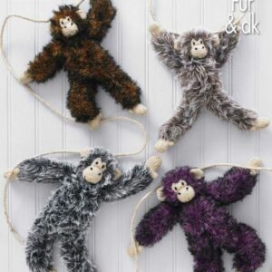 King Cole Luxury Fur and DK Kniting Pattern Chimpanzees 9125