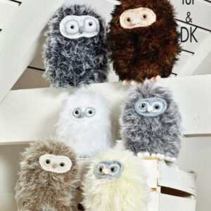 King Cole Luxury Fur and DK Kniting Pattern Baby Owls 9122