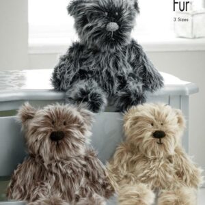 King Cole Luxury Fur Kniting Pattern Bears 9120