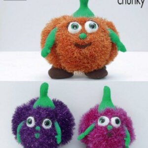King Cole Tinsel Chunky Kniting Pattern Pumpkins 9116