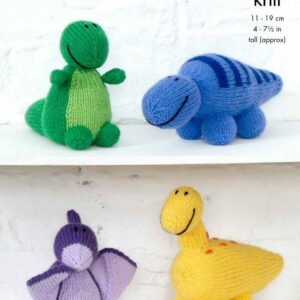 King Cole DK Knitting Pattern Dinosaurs 9105
