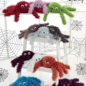 King Cole Tinsel Chunky Knitting Pattern Spiders 9086