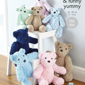 King Cole Yummy Easy Knit Knitting Pattern Teddies 9137