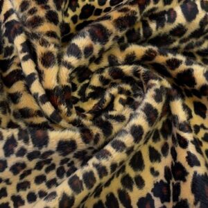 Faux Fur Pony Skin Velboa Fabric Material SAND LEOPARD