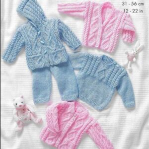 King Cole DK Knitting Pattern Sweater Jacket Trousers and Cardigan 2886