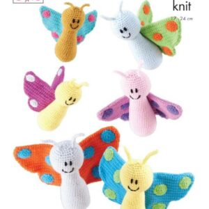 King Cole DK Crochet Pattern Amigurumi Butterflies 9160