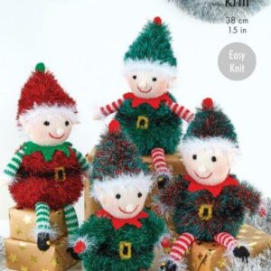 King Cole DK Easy Knit Knitting Pattern Playful Elves 9164