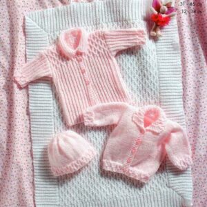 King Cole DK Knitting Pattern Pram Covet Coat Jacket and Hat 2795