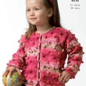 King Cole DK Knitting Pattern Girls Cardigan and Boys Sweater 3145