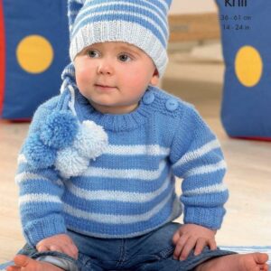 King Cole DK Knitting Pattern Sweater Jacket Hat and Blanket 3500