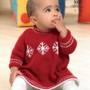 King Cole DK Knitting Pattern Sweater and Dess 3498
