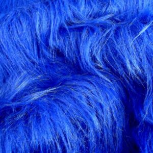 LONG Pile Fun Faux Fur Fabric Material - ROYAL BLUE