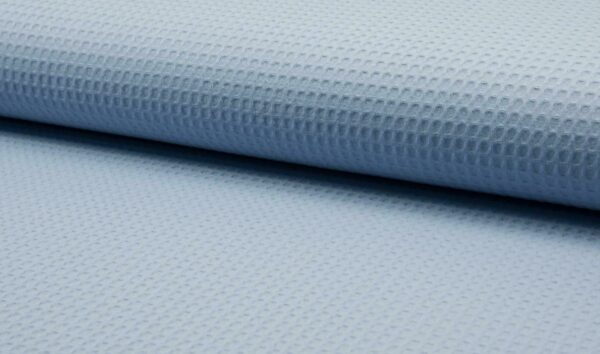 100% Cotton WAFFLE Honeycomb Pique Fabric Material DUSTY BLUE
