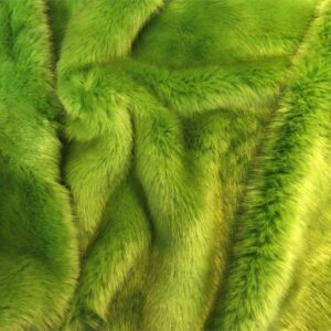 Super Luxury Faux Fur Fabric Material - SWISS LIME GREEN