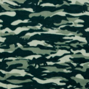 MICRO Soft Fleece Fabric Material CAMOUFLAGE DINO - GREEN