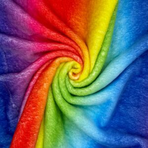 Super Soft Cuddle Fleece Fabric Material RAINBOW OMBRE