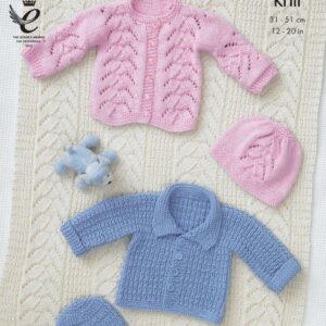 King Cole DK Knitting Pattern Jackets Hats and Blanket 3928