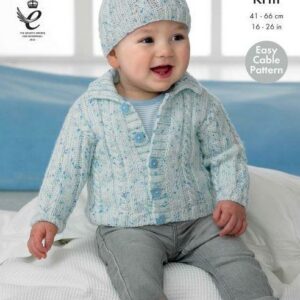 King Cole DK Knitting Pattern Childrens Cardigans and Hats 4320
