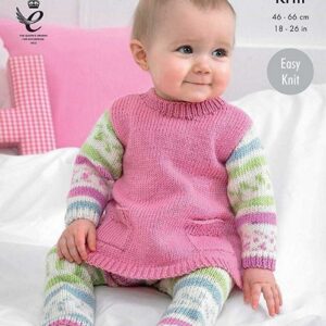 King Cole DK Easy Knit Knitting Pattern Tunic Cardigan and Leggings 4203