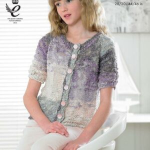 King Cole Opium Easy Knit Knitting Pattern V and Round Neck Cardigans 4184