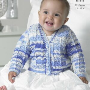 King Cole DK Crochet Pattern Cardigan and Waistocat 4417