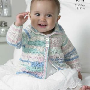 King Cole DK Crochet Pattern Coat and Blanket 4418