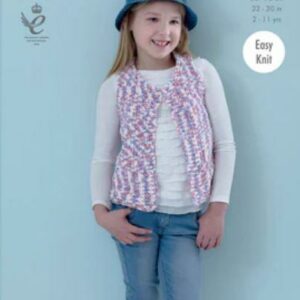 King Cole Yummy Easy Knit Knitting Pattern Waistcoat Cardigan and Hat 4536