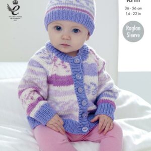 King Cole DK Easy Knit Knitting Pattern Raglan Cardigans and Hat 4514