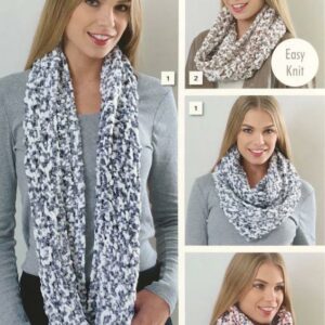 King Cole Yummy Easy Knit Knitting Pattern Snoods 4541