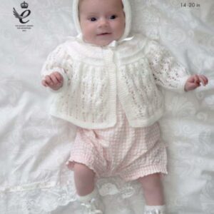 King Cole 4ply Knitting Pattern Matinee Coat Cardigan Bonnet and Bootees 4688