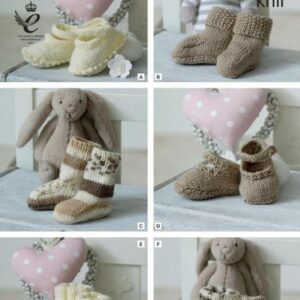 King Cole DK Knitting Pattern Socks Booties and Shoes 4652