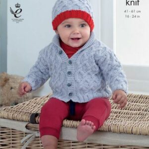 King Cole DK Knitting Pattern Jacket Sweater Coat and Hat 4807