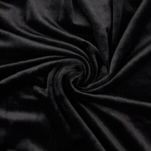 Squish Cuddle Fleece Velour Fabric Material BLACK