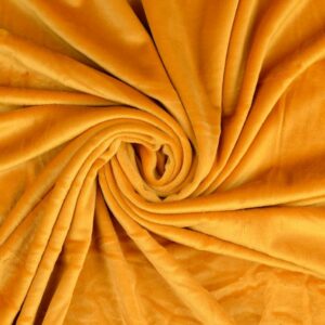 Squish Cuddle Fleece Velour Fabric Material OCHRE MUSTARD