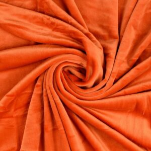 Squish Cuddle Fleece Velour Fabric Material BURNT ORANGE