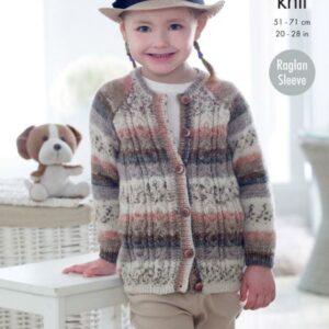 King Cole DK Knitting Pattern Sweater and Cardigan 4916