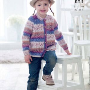 King Cole DK Knitting Pattern Sweater and Cardigan 4915