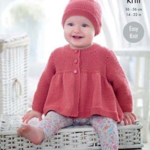 King Cole DK Easy Knit Knitting Pattern Jacket Hat and Blanket 4912