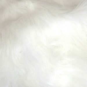 LONG Pile Fun Faux Fur Fabric Material - BRIGHT WHITE