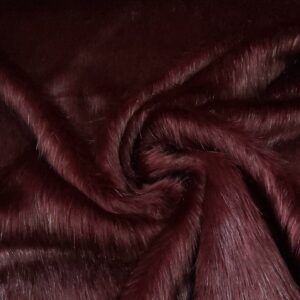Super Luxury Faux Fur Fabric Material - LONG PILE WINE