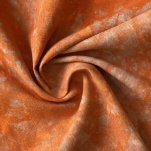Tie Dye Linen Rayon Dressmaking Fabric Material ORANGE