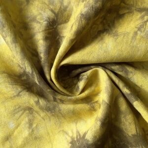 Tie Dye Linen Rayon Dressmaking Fabric Material YELLOW