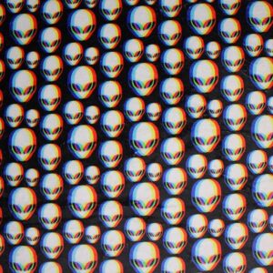 Super Soft Cuddle Fleece Digital Print Fabric Material ALIEN TRANCE