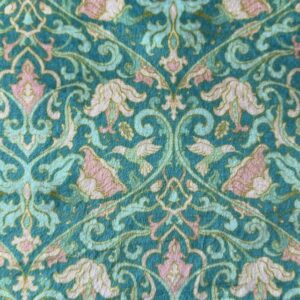 Super Soft Cuddle Fleece Digital Print Fabric Material FLORAL DAMASK TEAL